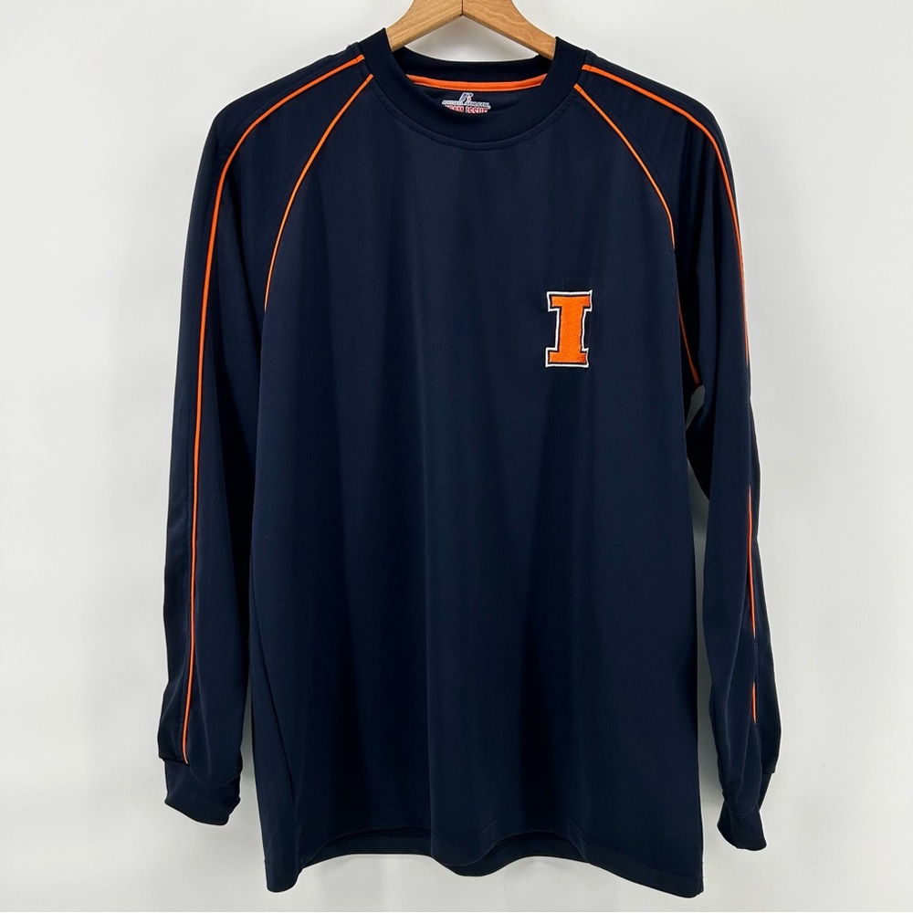 Russell Illinois Fighting Illini Mens Large Long Sleeve Crew Shirt Team Issue - Picture 1 of 6